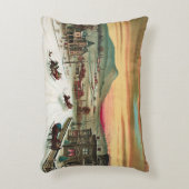 ヴィンテージのアメリカの冬場面 アクセントクッション (正面(垂直))