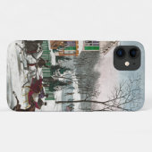 ヴィンテージのアメリカの冬場面 Case-Mate iPhoneケース (裏面(横))
