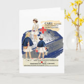 ヴィンテージのアメリカの赤十字の挨拶状 カード (黄色い花)