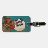 ヴィンテージのアメリカン・フットボールプレーヤーが付いているバッグのラベル ラゲッジタグ (正面横)