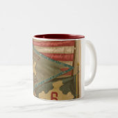 ヴィンテージのアメリカ南北戦争のヴァーモントの組の旗 ツートーンマグカップ (正面右)