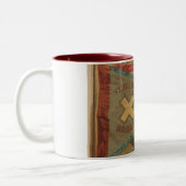 ヴィンテージのアメリカ南北戦争のヴァーモントの組の旗 ツートーンマグカップ (左)