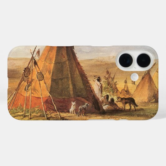 ヴィンテージのアメリカ西部、ボドマーによる平原のテピー Case-Mate iPhoneケース (裏面 (横))