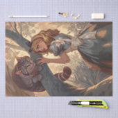 ヴィンテージのアリスとチェシャ猫 薄葉紙 (クラフト)