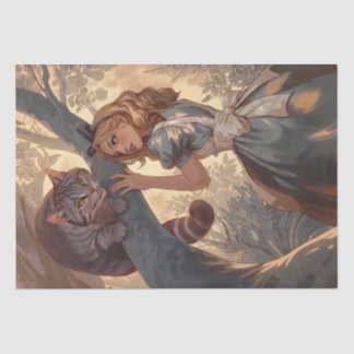 ヴィンテージのアリスとチェシャ猫 薄葉紙