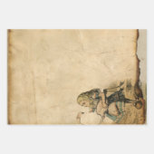 ヴィンテージのアリスとフラミンゴ ラッピングペーパーシート (正面2)