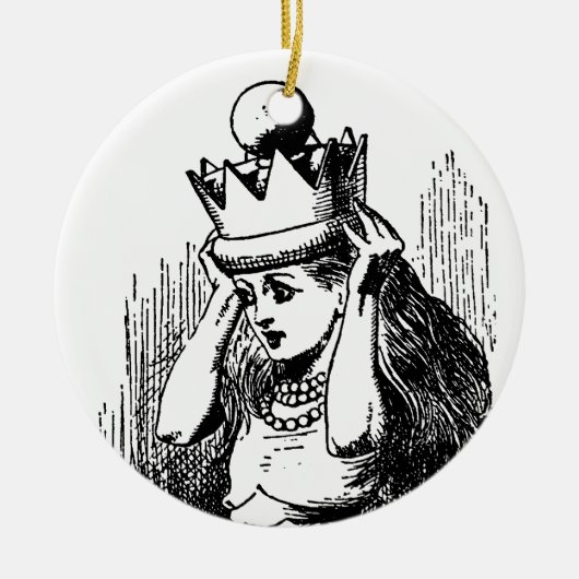 ヴィンテージのアリスと女王の王冠 セラミックオーナメント (正面)