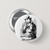 ヴィンテージのアリスと女王の王冠 缶バッジ (正面&裏面)