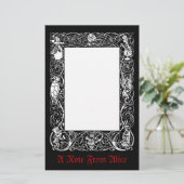 ヴィンテージのアリスの空想のボーダー 便箋 (スタンド正面)