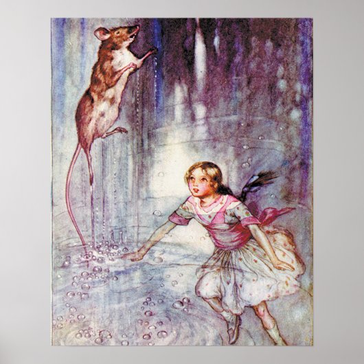 ヴィンテージのアリスは不思議の国でネズミの舞い跳ね ポスター (正面)