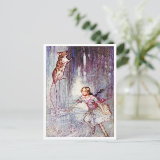 ヴィンテージのアリスは不思議の国でネズミの舞い跳ね ポストカード (スタンド正面)
