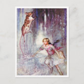 ヴィンテージのアリスは不思議の国でネズミの舞い跳ね ポストカード (正面)