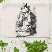 ヴィンテージのアリスは不思議の国、アリスは女王さまとして キッチンタオル (折り畳み)