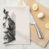 ヴィンテージのアリスは不思議の国、アリスは女王さまとして キッチンタオル (四つ折り)