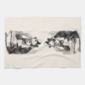 ヴィンテージのアリスは不思議の国、アリスは女王さまとして キッチンタオル (横)