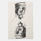 ヴィンテージのアリスは不思議の国、アリスは女王さまとして キッチンタオル (縦)