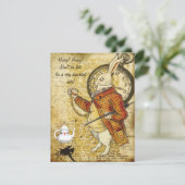 ヴィンテージのアリスインワンダーランドうさぎのベビーシャワー 招待状 (スタンド正面)