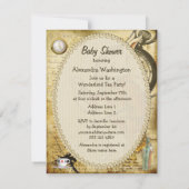 ヴィンテージのアリスインワンダーランドうさぎのベビーシャワー 招待状 (裏面)