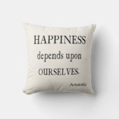 ヴィンテージのアリストテレスの幸福の感動的な引用文 クッション (正面)