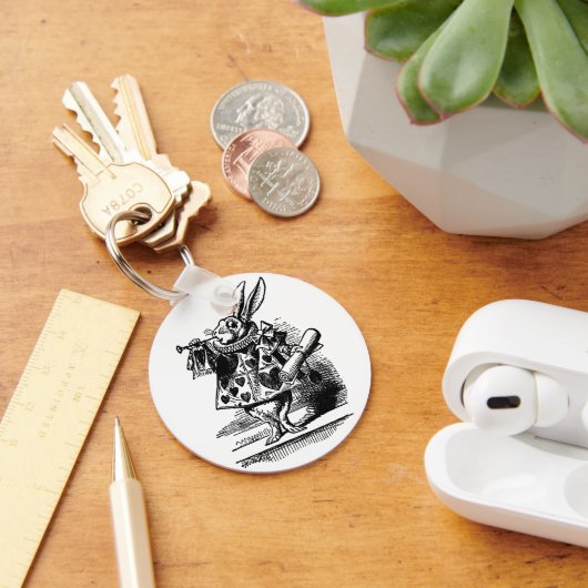 ヴィンテージのアリス、ワンダーランド白うさぎヘラルド キーホルダー (デスク)