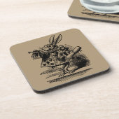 ヴィンテージのアリス、ワンダーランド白うさぎヘラルド コースター (左側)