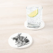 ヴィンテージのアリス、ワンダーランド白うさぎヘラルド コースター (側面)