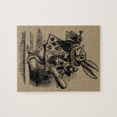 ヴィンテージのアリス、ワンダーランド白うさぎヘラルド ジグソーパズル (横)