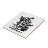 ヴィンテージのアリス、ワンダーランド白うさぎヘラルド タイル (側面)