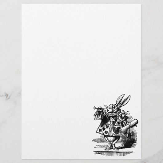 ヴィンテージのアリス、ワンダーランド白うさぎヘラルド チラシ (正面)