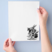 ヴィンテージのアリス、ワンダーランド白うさぎヘラルド チラシ (手)