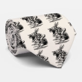 ヴィンテージのアリス、ワンダーランド白うさぎヘラルド ネクタイ (ロール)