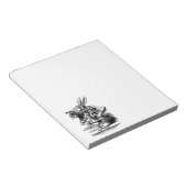 ヴィンテージのアリス、ワンダーランド白うさぎヘラルド ノートパッド (アングル)