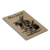 ヴィンテージのアリス、ワンダーランド白うさぎヘラルド ノートブック (右側)