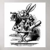 ヴィンテージのアリス、ワンダーランド白うさぎヘラルド ポスター (正面)