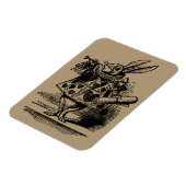 ヴィンテージのアリス、ワンダーランド白うさぎヘラルド マグネット (左側)