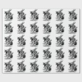 ヴィンテージのアリス、ワンダーランド白うさぎヘラルド ラッピングペーパー (フラット)