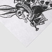 ヴィンテージのアリス、ワンダーランド白うさぎヘラルド 薄葉紙 (詳細)