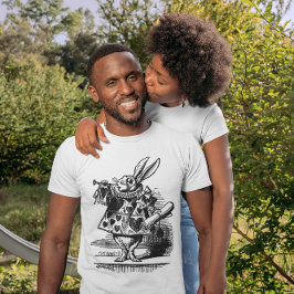 ヴィンテージのアリス、ワンダーランド白うさぎヘラルド Tシャツ