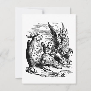 ヴィンテージのアリス、ワンダーランド、グリフォン、にせウミガメ