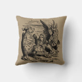 ヴィンテージのアリス、ワンダーランド、グリフォン、にせウミガメ クッション (裏面)