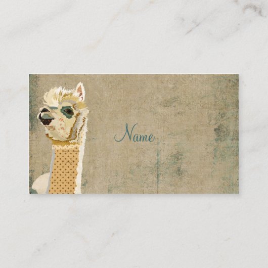 ヴィンテージのアルパカの青い名刺 名刺 (裏面)