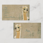 ヴィンテージのアルパカの青い名刺 名刺 (正面/裏面)