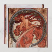 ヴィンテージのアルフォンス島のミュシャのダンスの招待状 招待状 (正面/裏面)