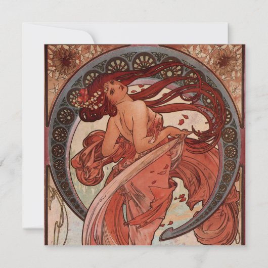 ヴィンテージのアルフォンス島のミュシャのダンスの招待状 招待状 (正面)