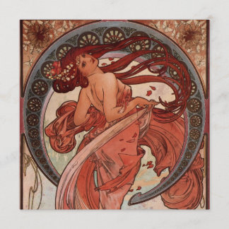 ヴィンテージのアルフォンス島のミュシャのダンスの招待状 招待状