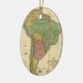 ヴィンテージのアンソニーFinley著1826年の南アメリカの地図 セラミックオーナメント (左)