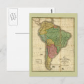 ヴィンテージのアンソニーFinley著1826年の南アメリカの地図 ポストカード (正面/裏面)