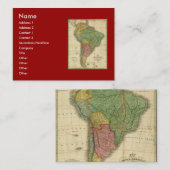 ヴィンテージのアンソニーFinley著1826年の南アメリカの地図 名刺 (正面/裏面)