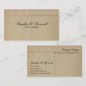 ヴィンテージのアンティークの元帳 名刺 (正面/裏面)