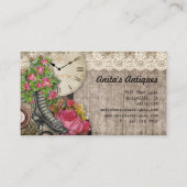 ヴィンテージのアンティークの靴は時計の名刺にボタンをかけます 名刺 (裏面)